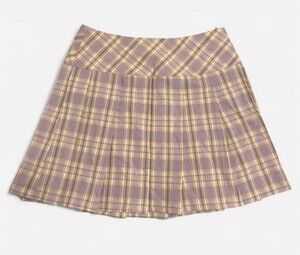 Elodie Purple Lavender Plaid Pleated Mini Skirt Size Medium Y2K Preppy Regency S